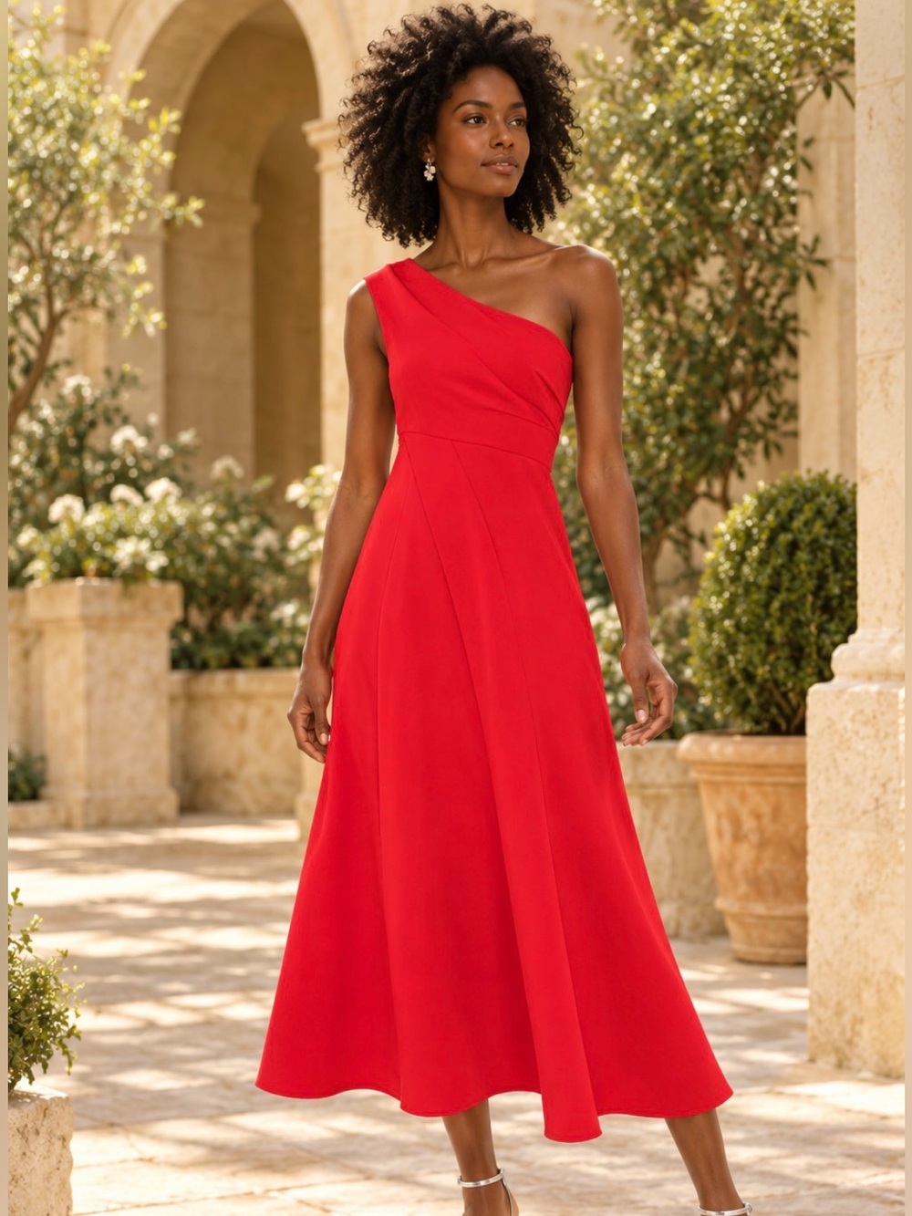 Tuckernuck x India Hicks Scarlet Carmen One Shoulder Dress